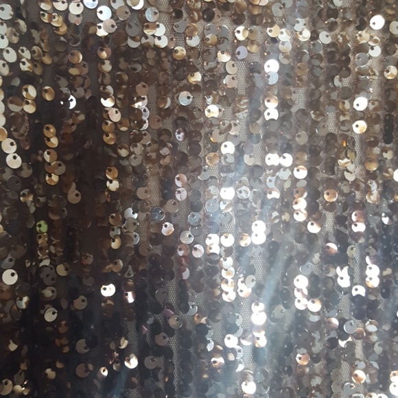 Foever 21 Sequin Mini Dress Gold SZ S - Picture 3 of 6